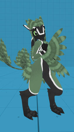 Green davali with 2 tails