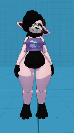 Avatar for Wisteria A pink Eeper Sheeper with black wool and modified paws (originally hooves).